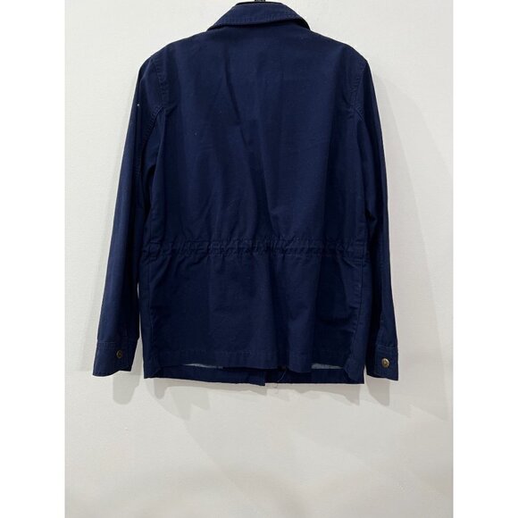 Levi’s Size XS Button Up Waist Tie Utility Field Jacket Navy 100% Cotton - Picture 7 of 11